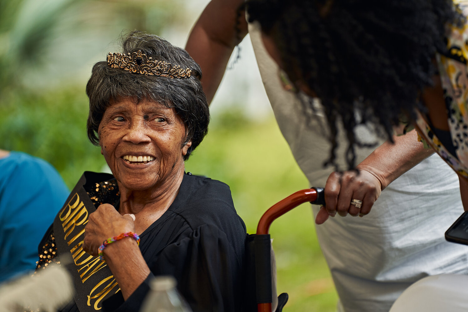 Ida Mae Barrett smiles as she greets family and friends who gathered at her home Saturday to celebrate her 101st birthday.